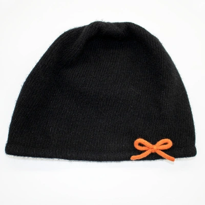 Portolano Hat With Contrast Color Bow In Black