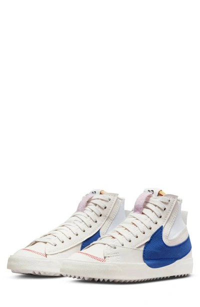 Nike Blazer Mid '77 Jumbo Sneakers In White And Blue-multi In Grey