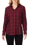 Foxcroft Rhea Plaid Button-up Shirt In Black Multi