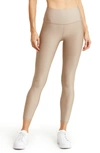 Alo Yoga Airlift High Waist Midi Leggings In Taupe