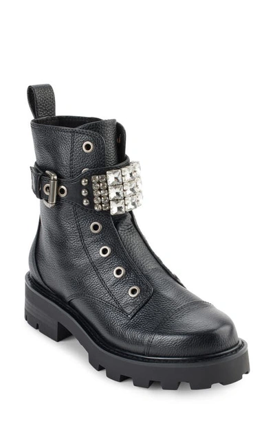 Karl Lagerfeld Women's Maeva Embellished Buckled Zip Booties In Black