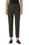 Eileen Fisher Slim Ankle Stretch Crepe Pants In Woodland