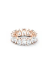 Swarovski Vittore Pear Cut Rose Gold Tone Plated Ring In White