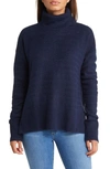 Vince Camuto Textured Turtleneck Sweater In Classic Navy