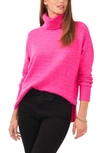 Vince Camuto Textured Turtleneck Sweater In Pomegranate Pink