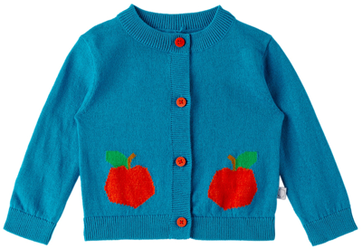 Stella Mccartney Kids' Organic Cotton & Wool Cardigan In Blue