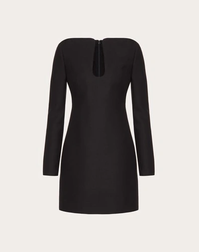Valentino Wool & Silk Crepe Couture Mini Dress In Black