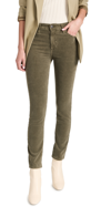 Ag Mari High Rise Slim Straight Corduroy Jeans In 1 Year Sulfur Armory Green In Blue