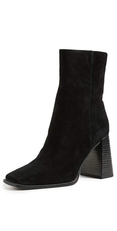 Sam Edelman Ivette Womens Suede Square Toe Ankle Boots In Black