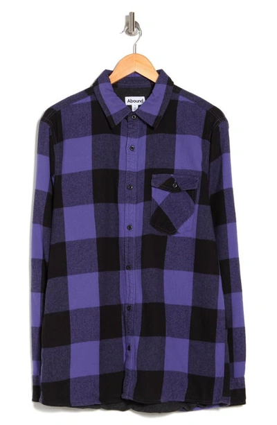 Abound Plaid Shirt-jacket In Purple- Black Buffalo Plaid