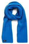 Ugg Textured Wool Blend Scarf In True Blue