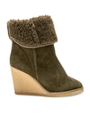 Isabel Marant Totam 90 Shearling And Leather Boots In Khaki