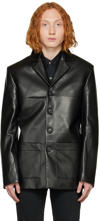 Misbhv Black Davide Faux-leather Blazer In Black