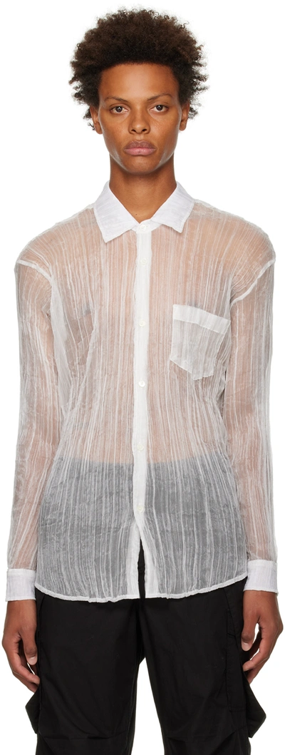 Our Legacy Initial Crinkled Sheer-tulle Shirt In White