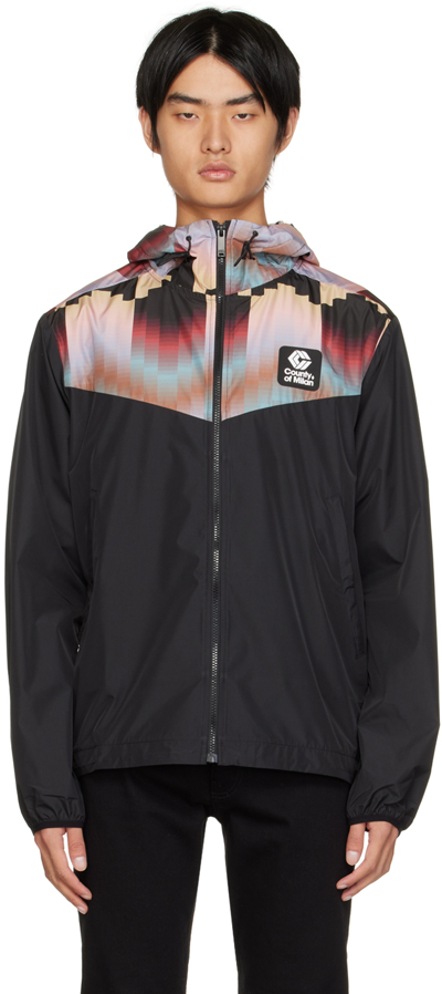 Marcelo Burlon County Of Milan Black Printed Jacket In Blackpink