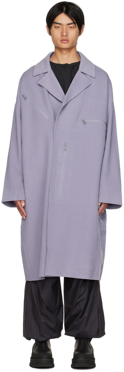 A. A. Spectrum Purple Kaponel Coat In Cuirasse Blue