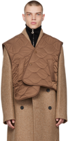 SOLID HOMME BROWN QUILTED VEST