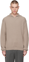 SOLID HOMME TAUPE POLO SWEATER