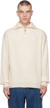 SOLID HOMME OFF-WHITE HALF-ZIP SWEATER