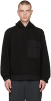 SOLID HOMME BLACK PANELED HOODIE