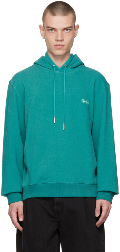 Solid Homme Green Embroidered Hoodie In 740f Green