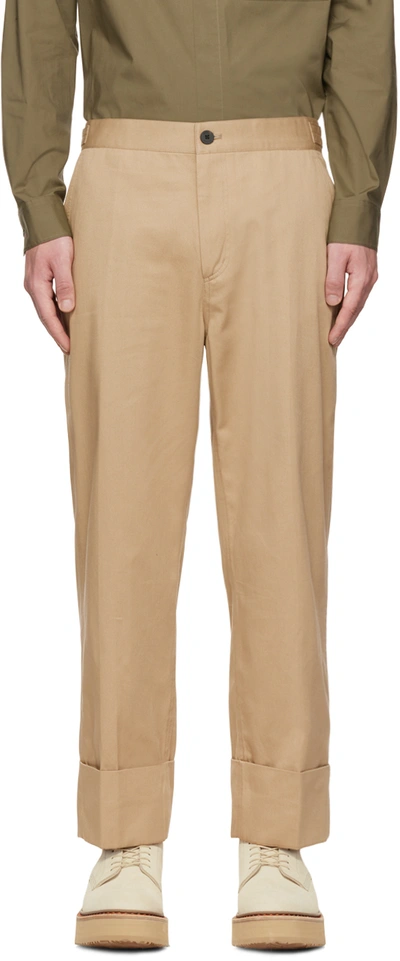 Solid Homme Beige Tapered Trousers In 801e Beige