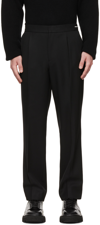 SOLID HOMME BLACK ZIPPER TROUSERS