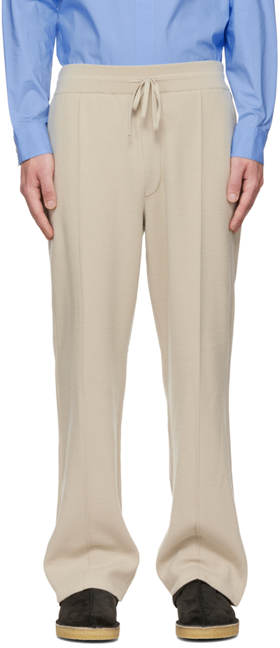 Solid Homme Beige Pinched Seam Lounge Pants In 602e Beige