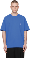 SOLID HOMME BLUE EMBROIDERED BACK T-SHIRT
