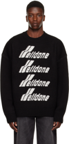 WE11 DONE BLACK PILE CREWNECK