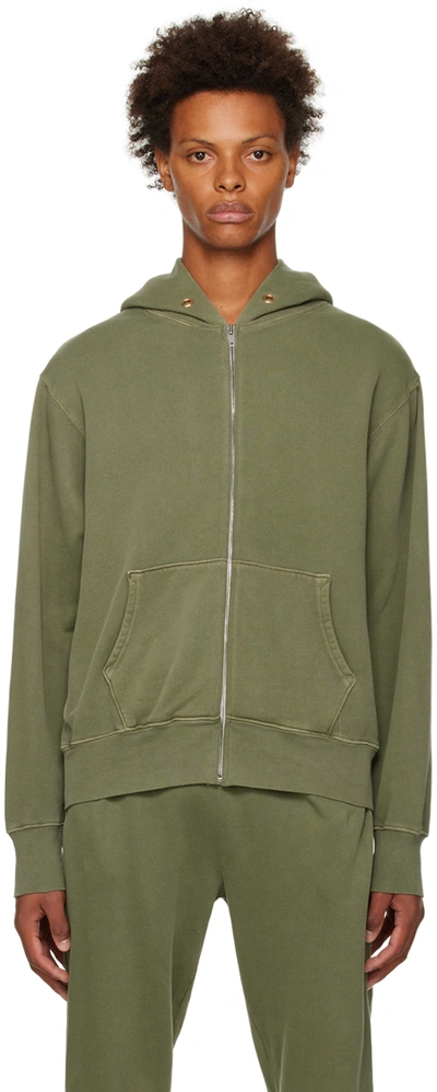 Les Tien Green Heavyweight Hoodie In Washed Spruce