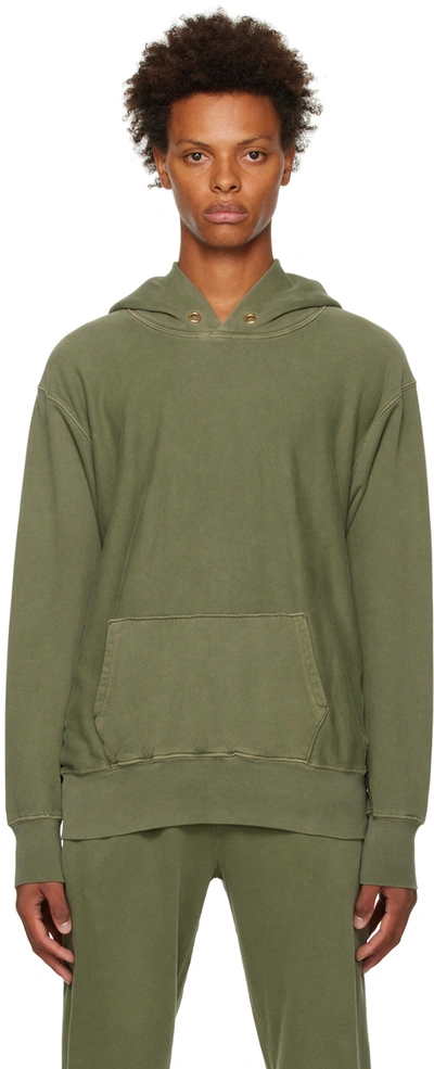 Les Tien Green Heavyweight Hoodie In Washed Spruce