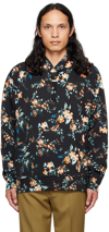 ERDEM BLACK FLORAL CHRISTIAN HOODIE