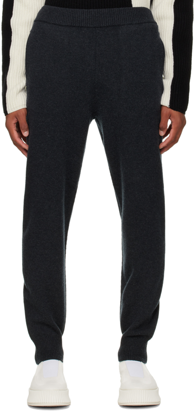 Joseph Gray Soft Wool Lounge Pants In 0210 Dark Grey Melan