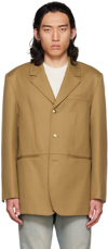 Drae Ssense Exclusive Tan Three-button Blazer In Beige