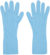 DRIES VAN NOTEN BLUE RIBBED GLOVES