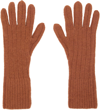 DRIES VAN NOTEN ORANGE RIBBED GLOVES