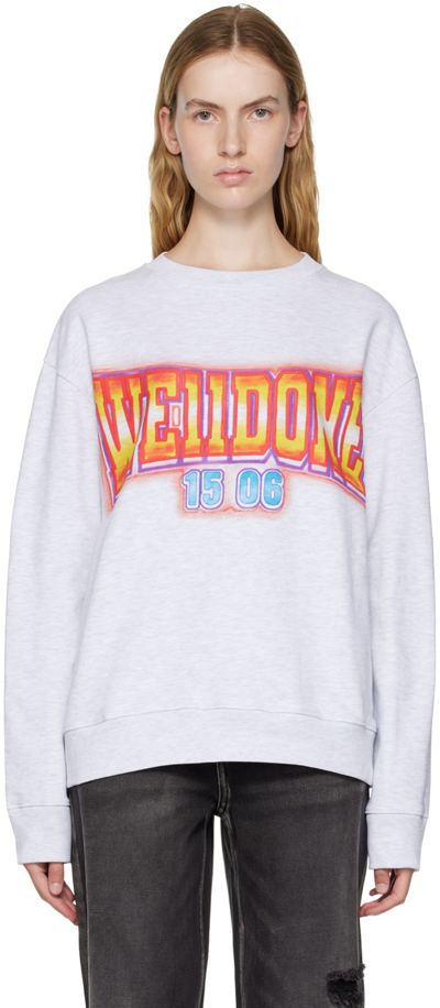 We11 Done Gray Crewneck Sweatshirt In Grey