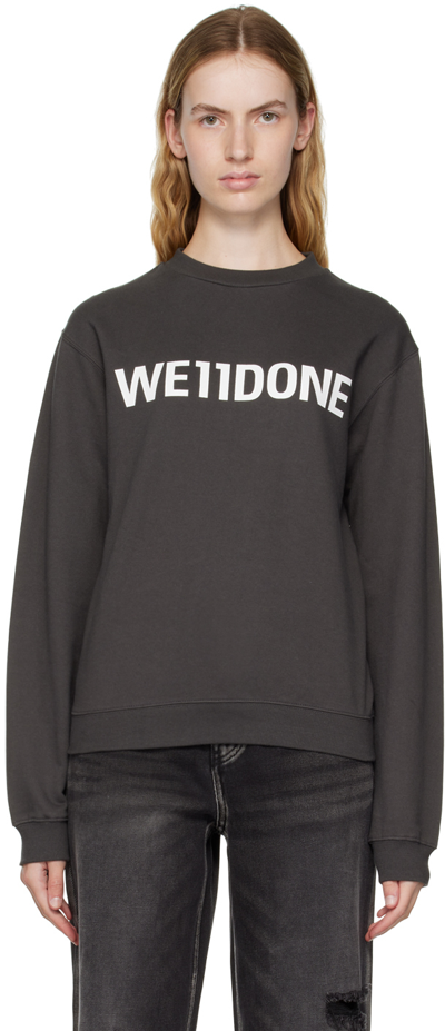 We11 Done Gray Fitted Sweatshirt In Charcoal