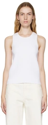 We11 Done White Racer Back Tank Top In White