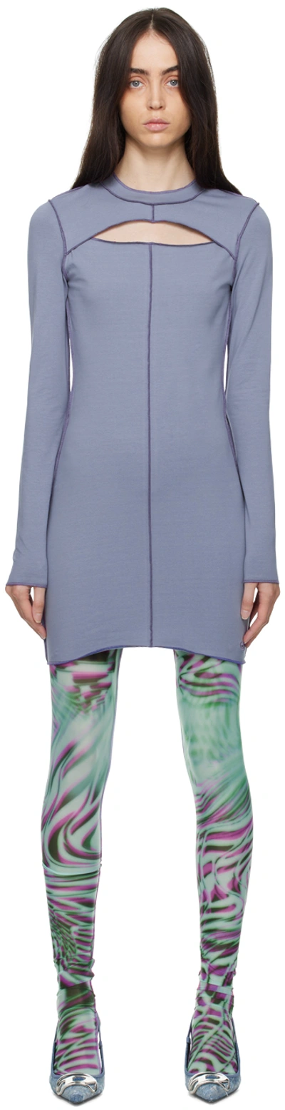 Diesel Cut-out Detail Mini Dress In Grigio