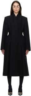 BALENCIAGA BLACK FLARED HOURGLASS COAT