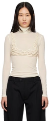 Subtle Le Nguyen Off-white Net Bra Turtleneck In Off - White