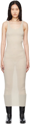Subtle Le Nguyen Taupe Plissé Tank Maxi Dress In Neutral