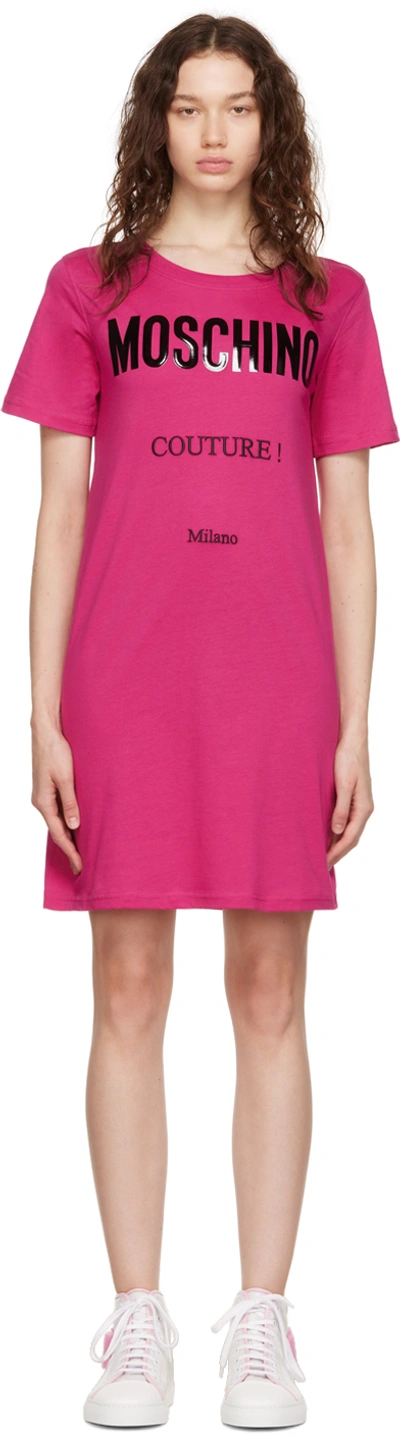 knee length dresses for ladies Love Moschino Tshirt Mini Lollipop Dress 2 White Short Sleeve Cotton (IT38)