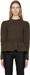 LEMAIRE BROWN PEPLUM SWEATER