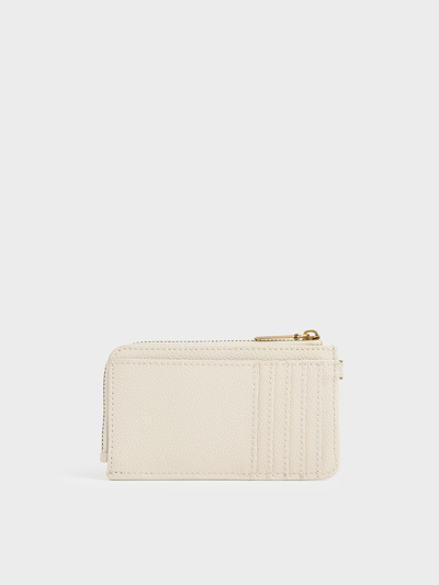 Charles & Keith Multi-slot Wristlet Card Holder In Cream