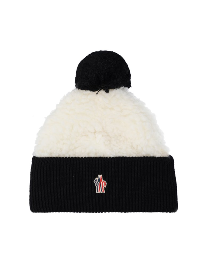 Moncler Kids' Faux-shearling Beanie Hat In Cream