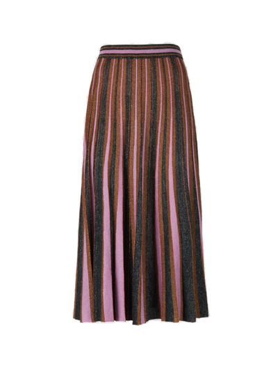 Zimmermann Kaleidoscope Metallic Striped Midi Skirt In Multi