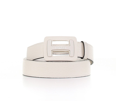 Hogan Leather Belt In Bianco